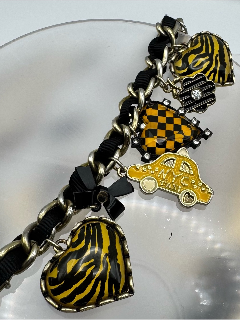 Betsey Johnson New York City Taxi Cab Charm Bracelet- retired collectible